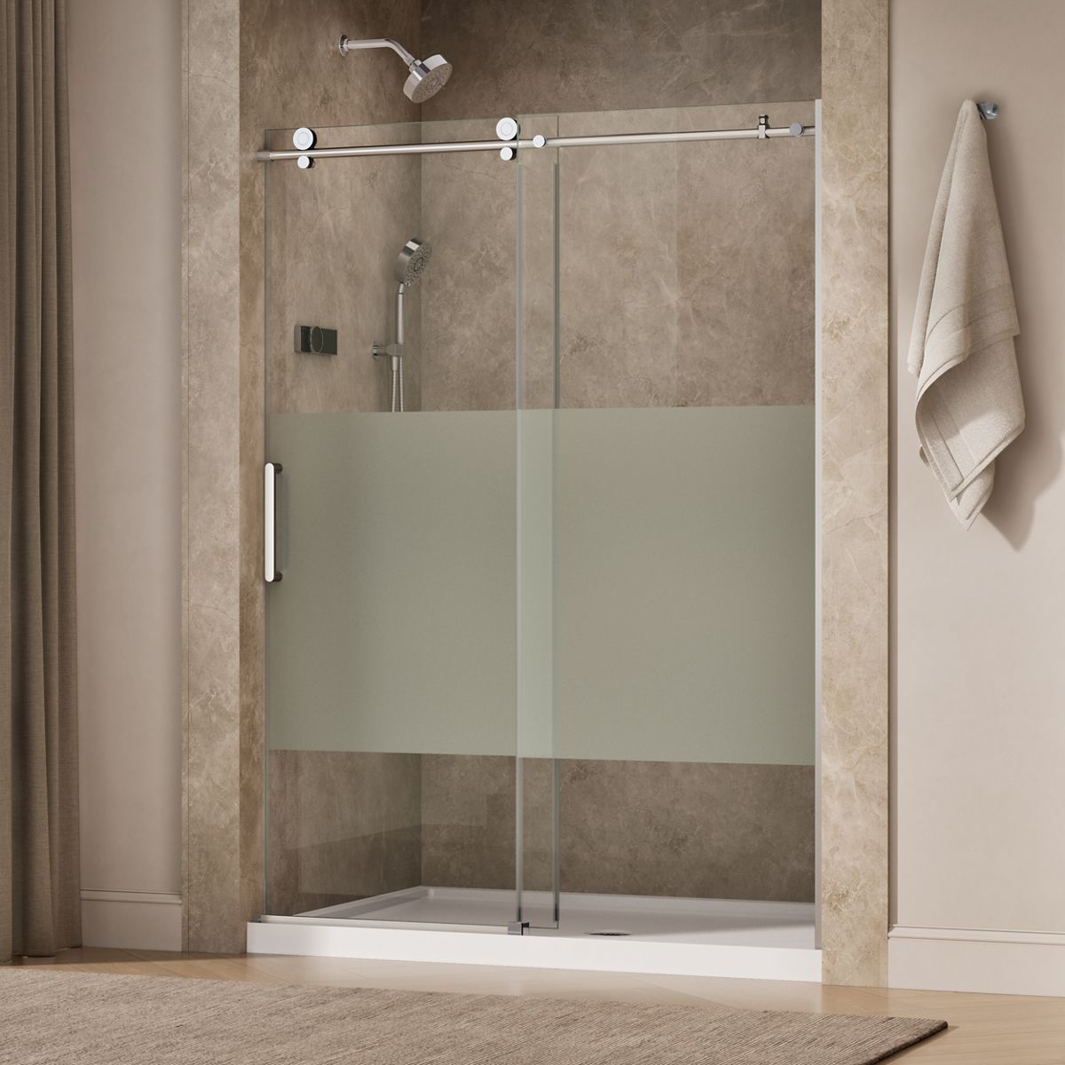KOHLER K-701696-G81 Composed 78" sliding shower door with 3/8"-thick glass