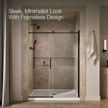 KOHLER K-701696-L Composed Sliding shower door, 78" H x 56-1/8 - 59-7/8" W, with 3/8" thick Crystal Clear glass