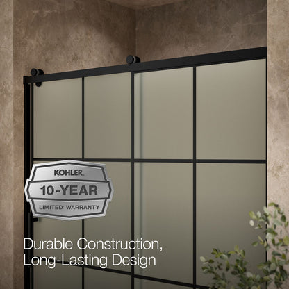 KOHLER K-702253-10G80 Rely 62-1/2" H sliding bath door with 3/8"-thick glass