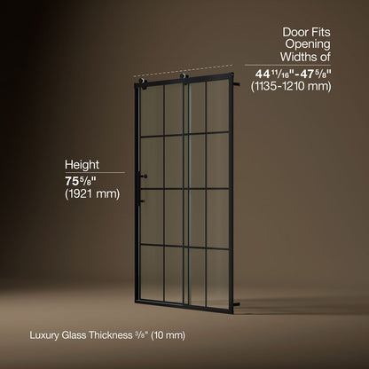 KOHLER K-702254-10G79 Rely 77" H sliding shower door with 3/8"-thick glass