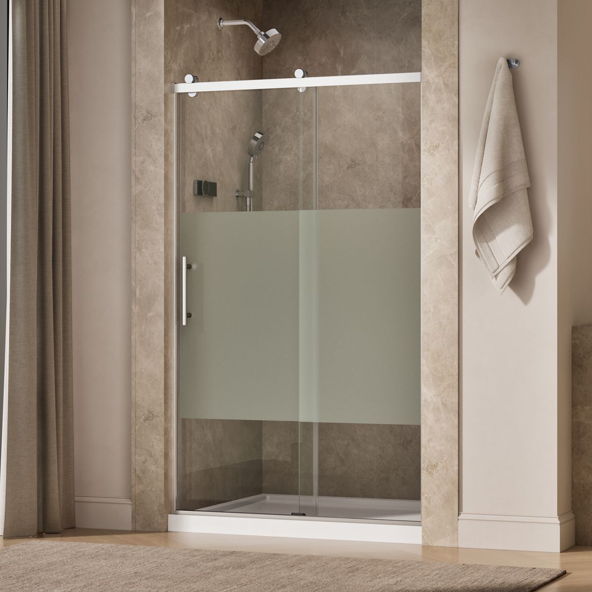 KOHLER K-702254-10G81 Rely 77" H sliding shower door with 3/8"-thick glass