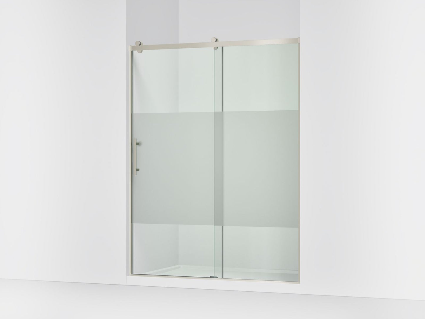 KOHLER K-702256-10G81 Rely 77" H sliding shower door with 3/8"-thick glass, anodized brushed nickel