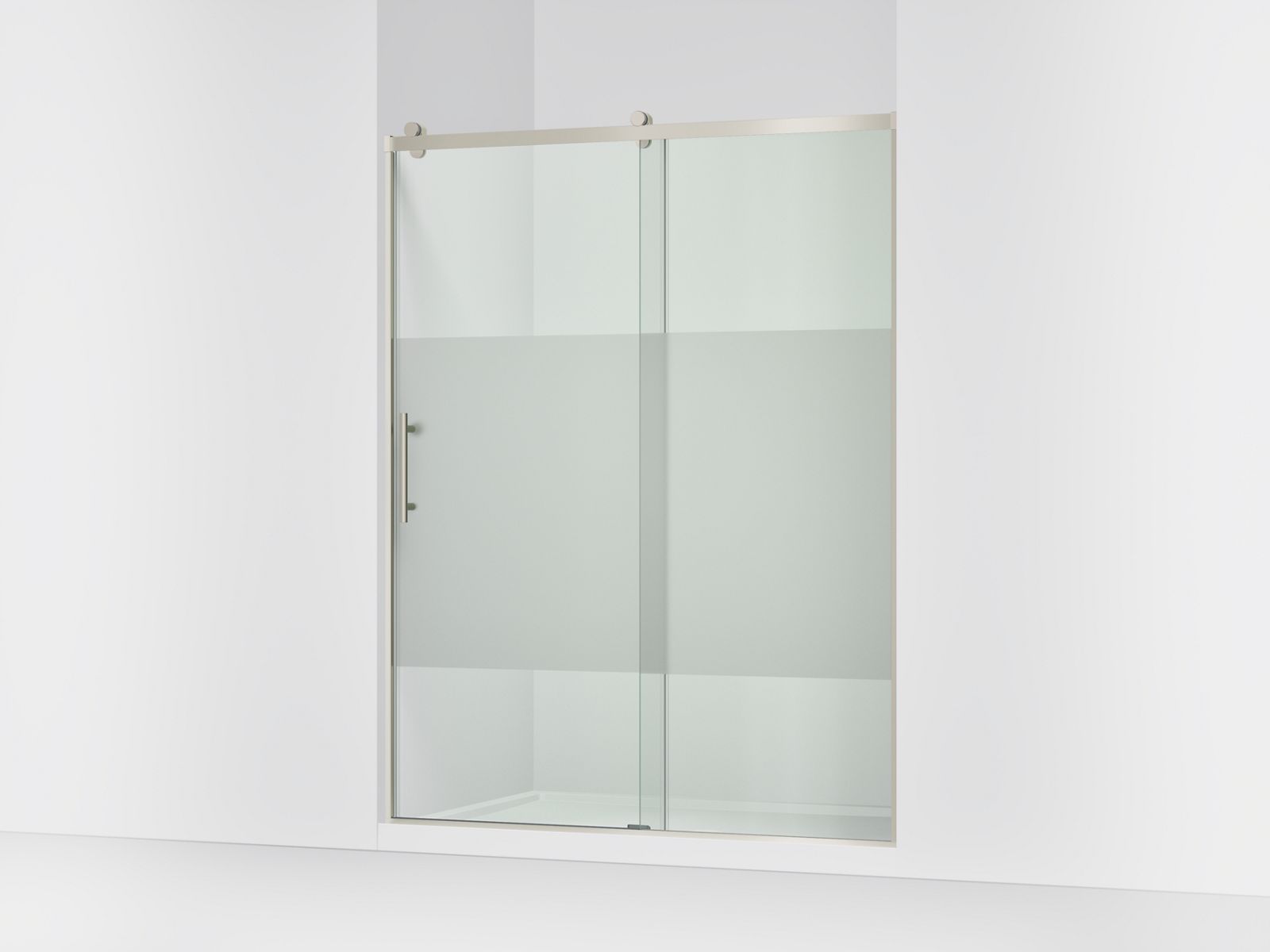 KOHLER K-702256-10G81 Rely 77" H sliding shower door with 3/8"-thick glass, anodized brushed nickel