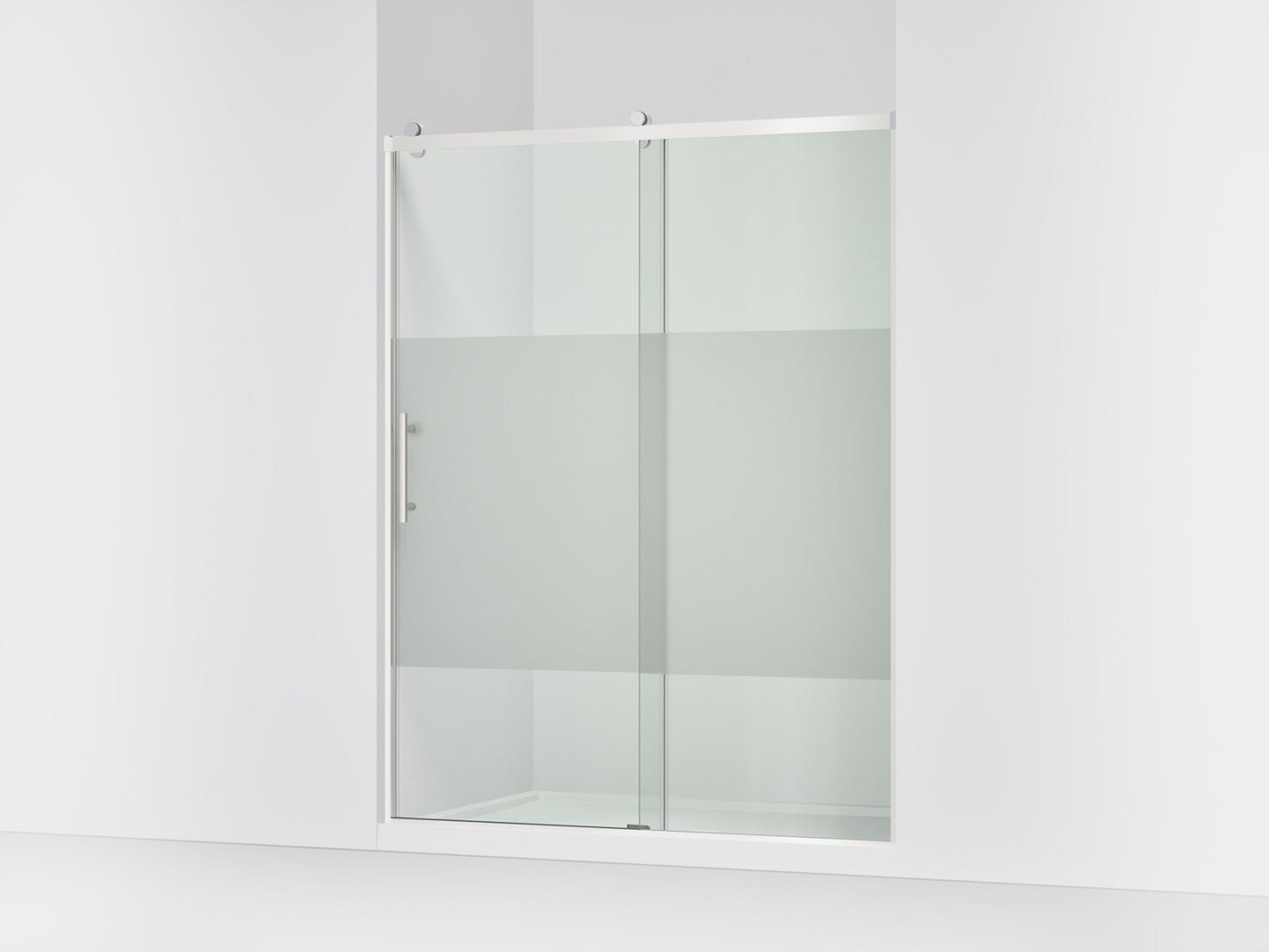 KOHLER K-702256-10G81 Rely 77" H sliding shower door with 3/8"-thick glass, bright polished silver
