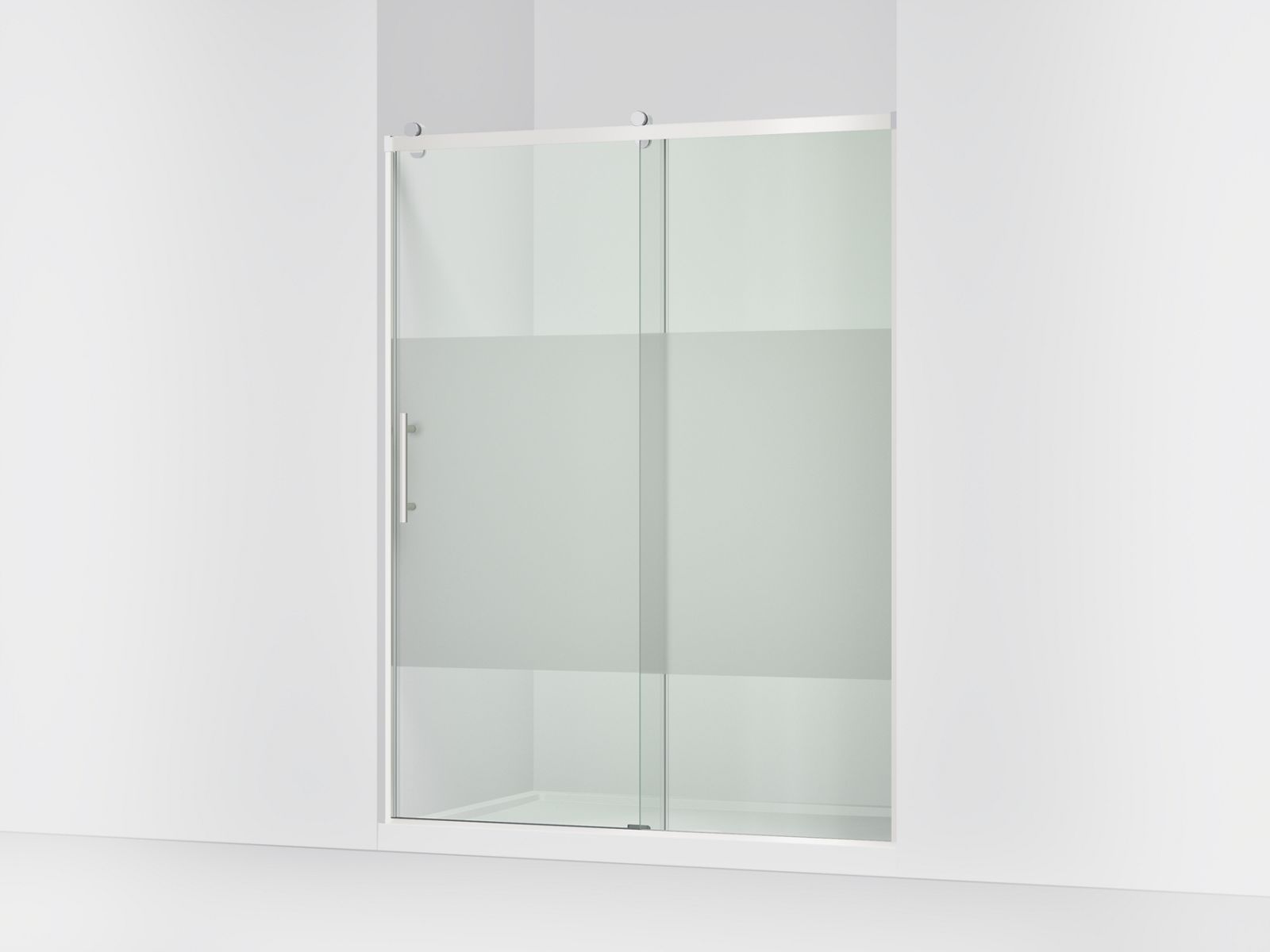 KOHLER K-702256-10G81 Rely 77" H sliding shower door with 3/8"-thick glass, bright polished silver