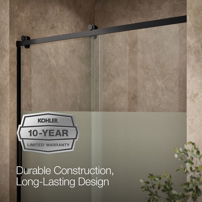 KOHLER K-702256-10G81 Rely 77" H sliding shower door with 3/8"-thick glass, matte black - view 5