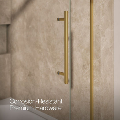 KOHLER K-702419-L Levity Plus Frameless sliding bath door, 61-9/16" H x 56-5/8 - 59-5/8" W, with 5/16"-thick Crystal Clear glass