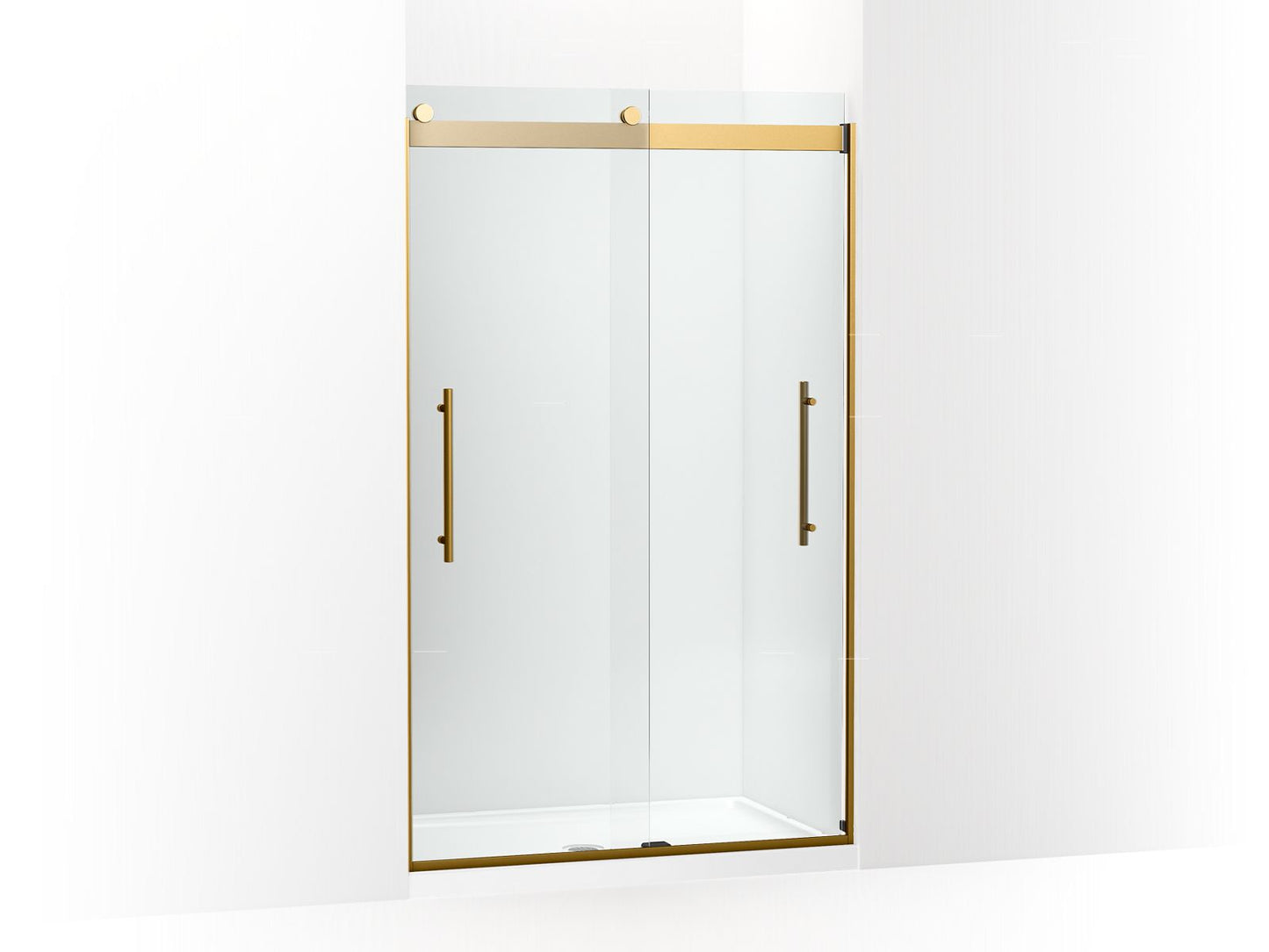 KOHLER K-702421-L Levity Plus Frameless sliding shower door, 77-9/16" H x 44-5/8 - 47-5/8" W, with 5/16"-thick Crystal Clear glass