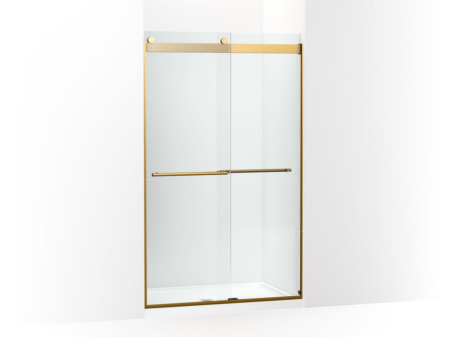 KOHLER K-702422-L Levity Plus Frameless sliding shower door, 77-9/16" H x 44-5/8 - 47-5/8" W, with 5/16"-thick Crystal Clear glass