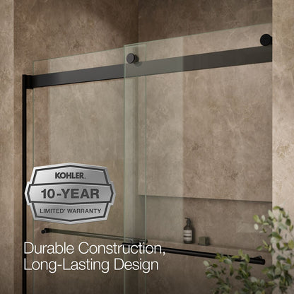 KOHLER K-702426-L Levity Plus 61-9/16" H sliding bath door with 3/8"-thick glass