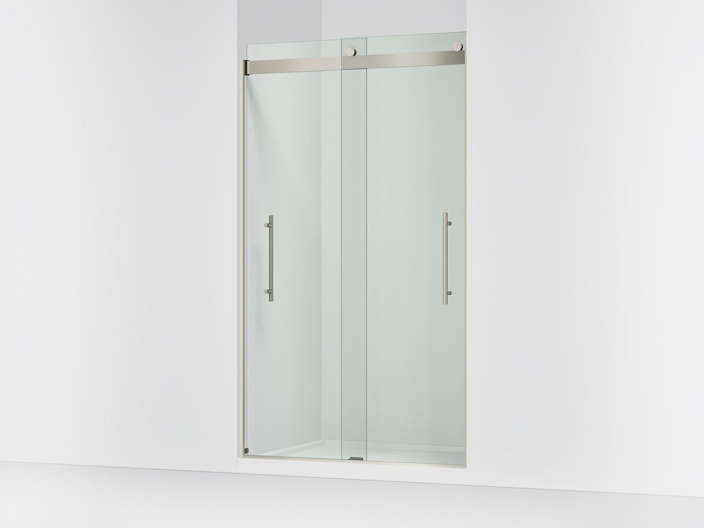 KOHLER K-702427-L Levity Plus Frameless sliding shower door, 81-5/8" H x 44-5/8 - 47-5/8" W, with 3/8"-thick Crystal Clear glass