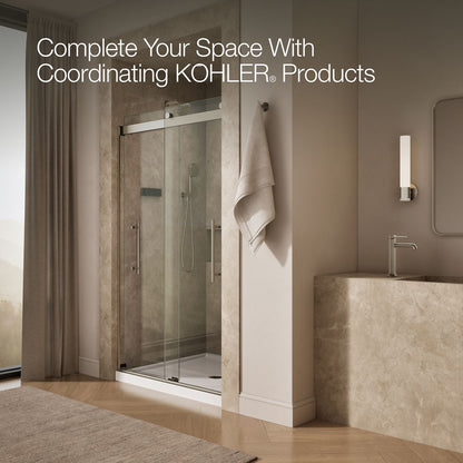 KOHLER K-702427-L Levity Plus Frameless sliding shower door, 81-5/8" H x 44-5/8 - 47-5/8" W, with 3/8"-thick Crystal Clear glass