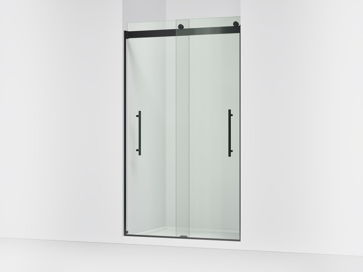 KOHLER K-702427-L Levity Plus Frameless sliding shower door, 81-5/8" H x 44-5/8 - 47-5/8" W, with 3/8"-thick Crystal Clear glass