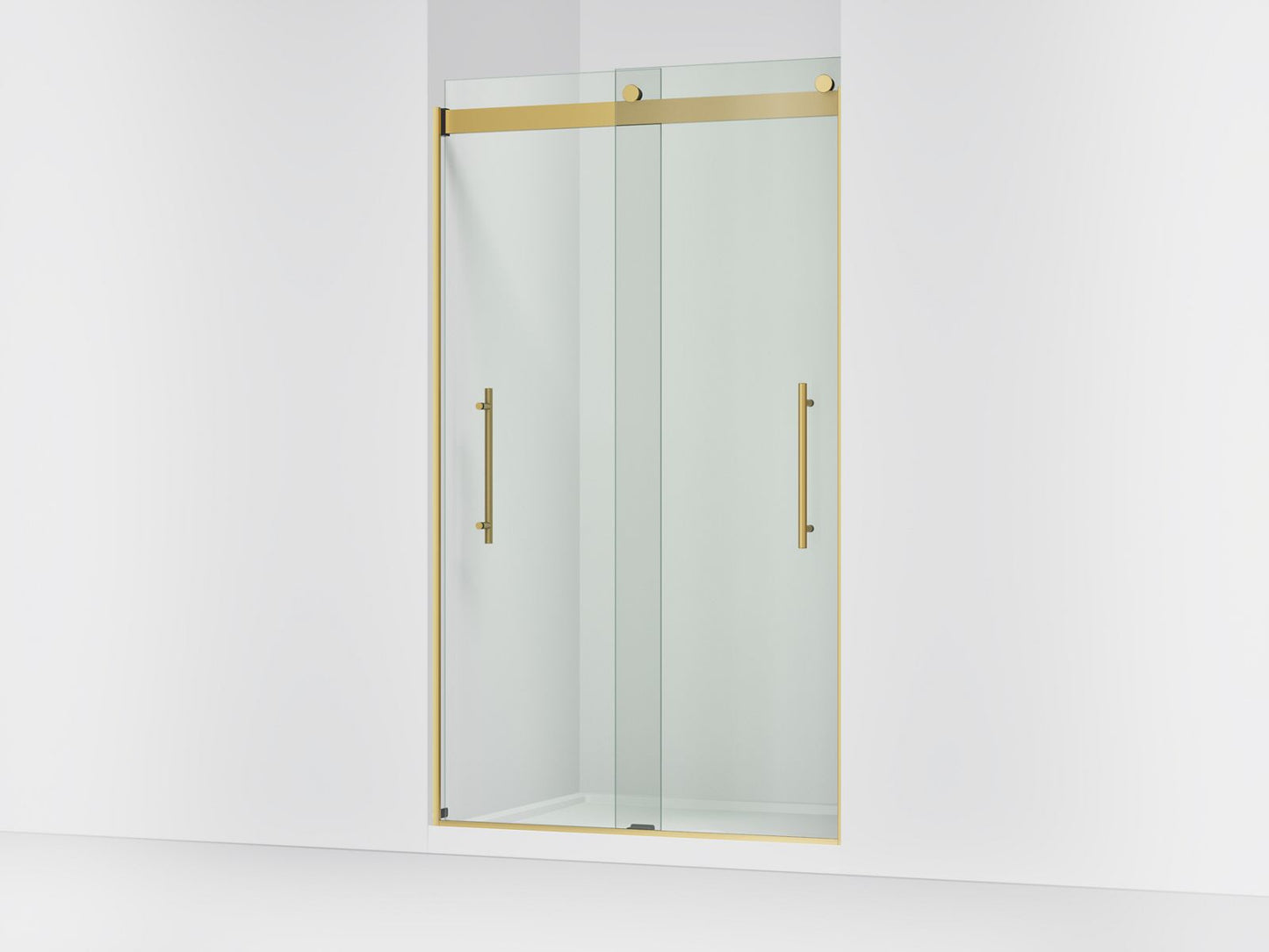 KOHLER K-702427-L Levity Plus Frameless sliding shower door, 81-5/8" H x 44-5/8 - 47-5/8" W, with 3/8"-thick Crystal Clear glass