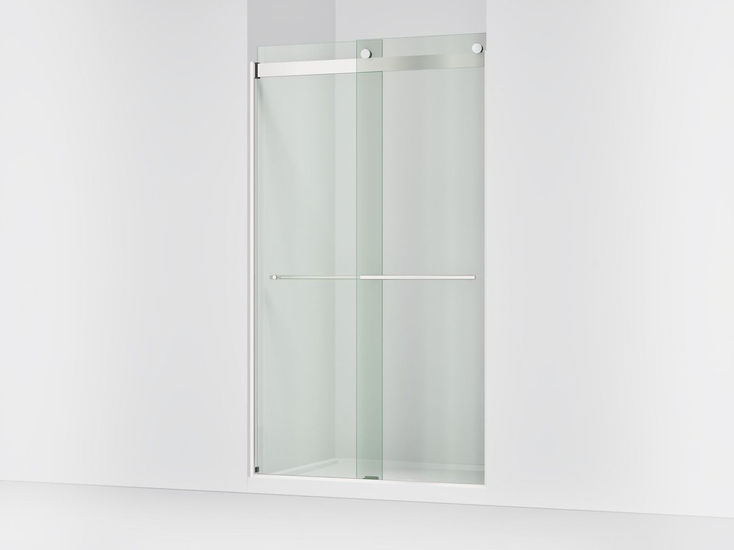 KOHLER K-702428-L Levity Plus Frameless sliding shower door, 81-5/8" H x 44-5/8 - 47-5/8" W, with 3/8"-thick Crystal Clear glass