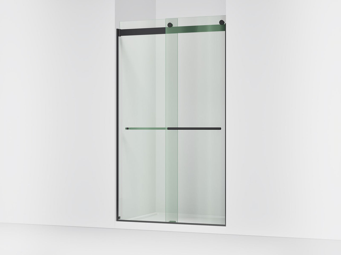 KOHLER K-702428-L Levity Plus Frameless sliding shower door, 81-5/8" H x 44-5/8 - 47-5/8" W, with 3/8"-thick Crystal Clear glass