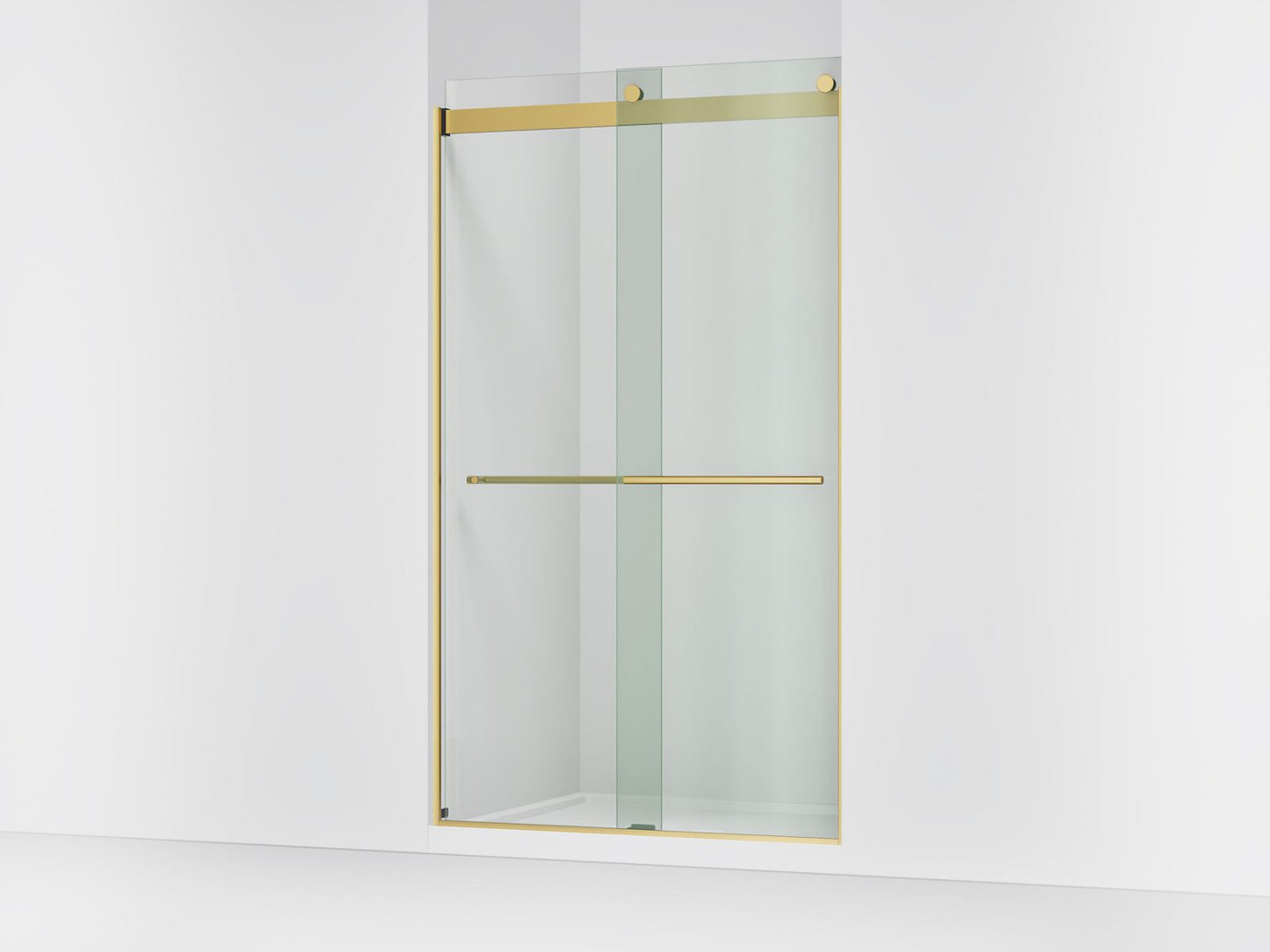 KOHLER K-702428-L Levity Plus Frameless sliding shower door, 81-5/8" H x 44-5/8 - 47-5/8" W, with 3/8"-thick Crystal Clear glass