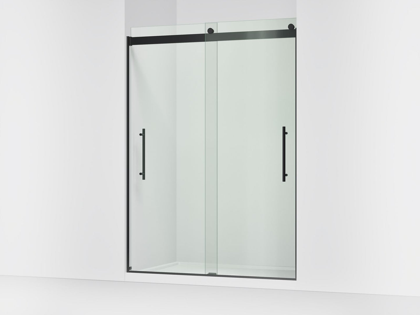 KOHLER K-702429-L Levity Plus Frameless sliding shower door, 81-5/8" H x 56-5/8 - 59-5/8" W, with 3/8"-thick Crystal Clear glass