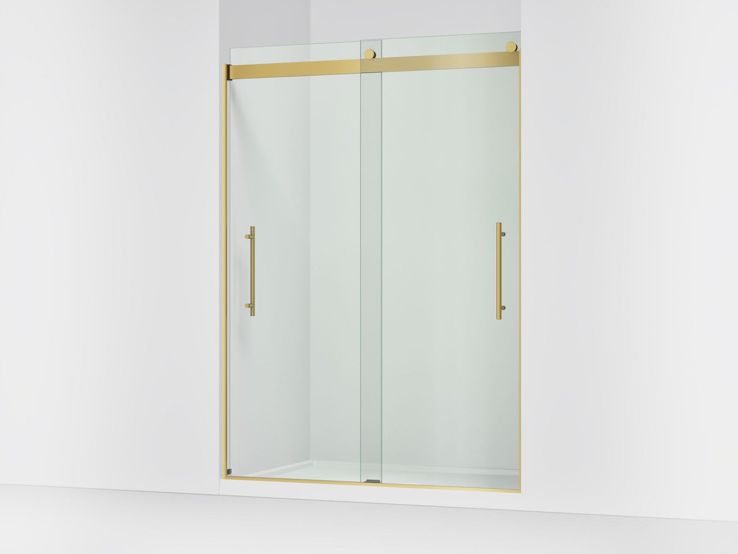 KOHLER K-702429-L Levity Plus Frameless sliding shower door, 81-5/8" H x 56-5/8 - 59-5/8" W, with 3/8"-thick Crystal Clear glass
