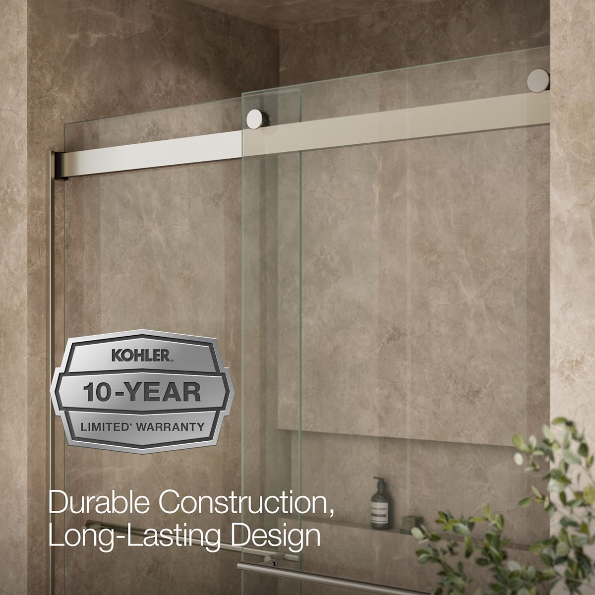 KOHLER K-702430-L Levity Plus 81-5/8" H sliding shower door with 3/8"-thick glass