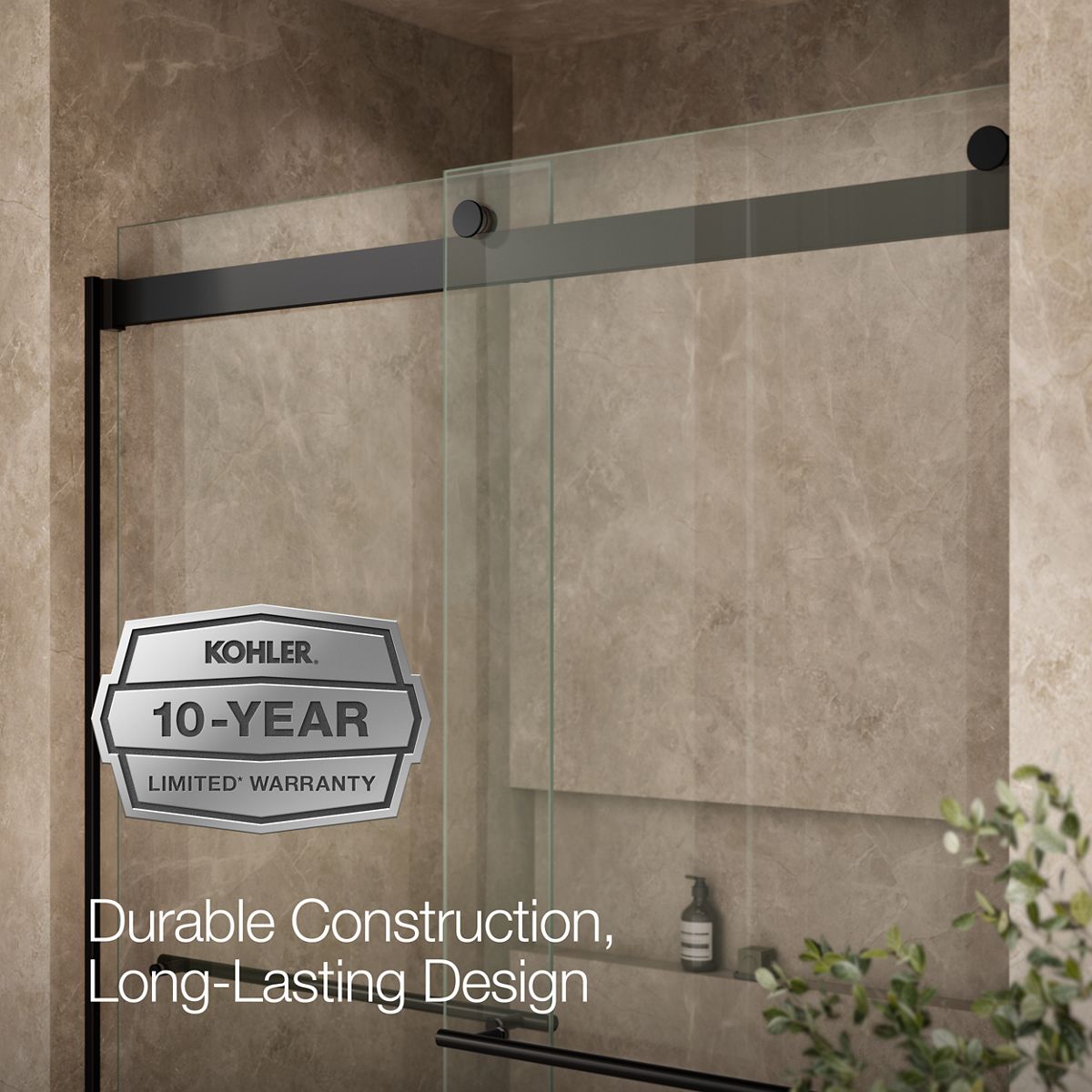 KOHLER K-702430-L Levity Plus 81-5/8" H sliding shower door with 3/8"-thick glass