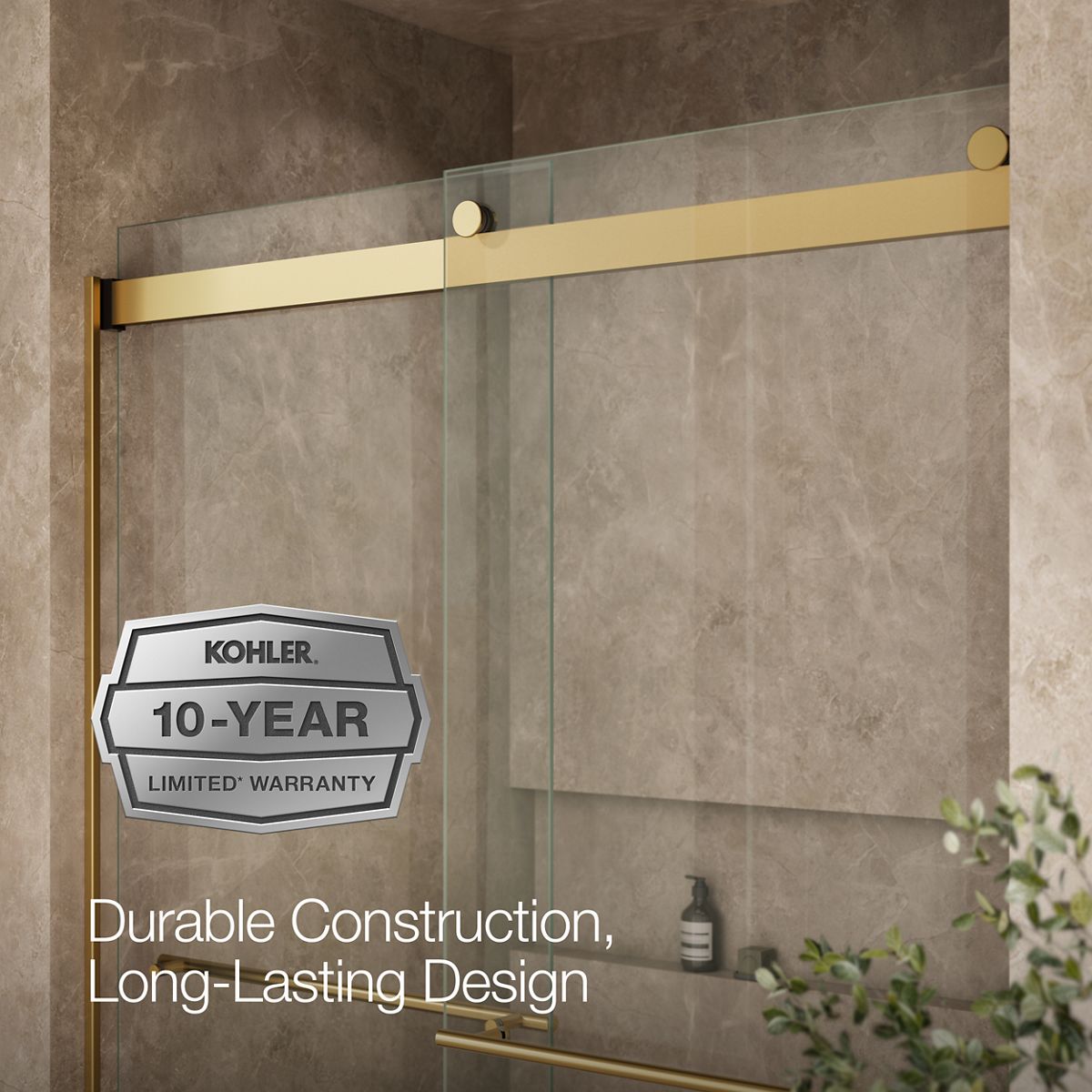 KOHLER K-702430-L Levity Plus 81-5/8" H sliding shower door with 3/8"-thick glass