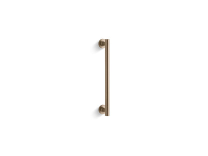 KOHLER K-705767 Purist 14" Pivot Shower Door Handle, Vibrant Brushed Bronze - 3/4 view of product