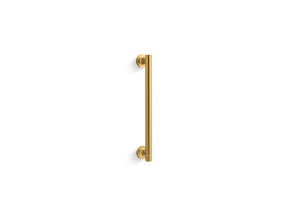 KOHLER K-705767 Purist 14" Pivot Shower Door Handle, Vibrant Brushed Moderne Brass - 3/4 view of product