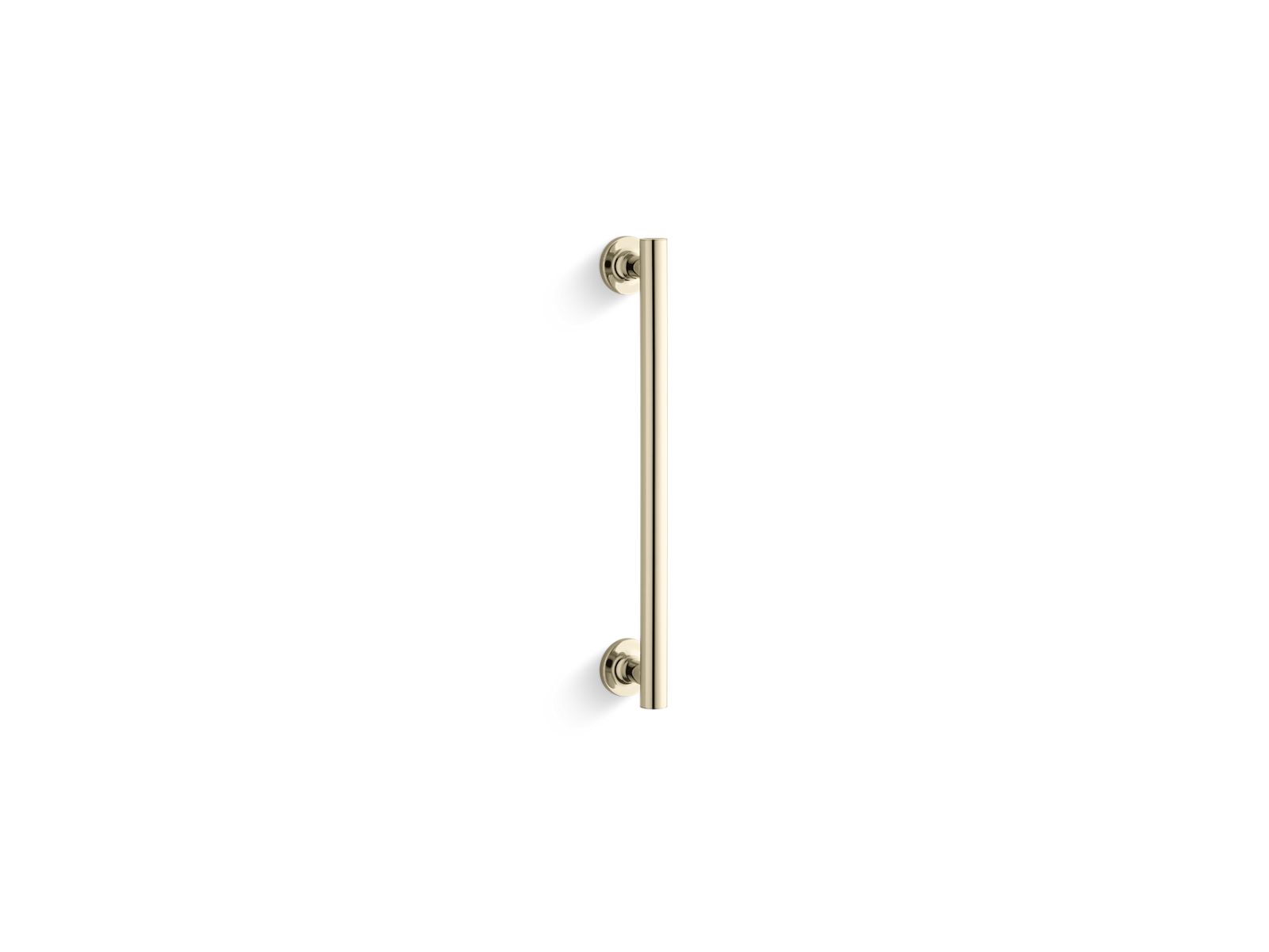 KOHLER K-705767 Purist 14" Pivot Shower Door Handle, Vibrant French Gold - 3/4 view of product