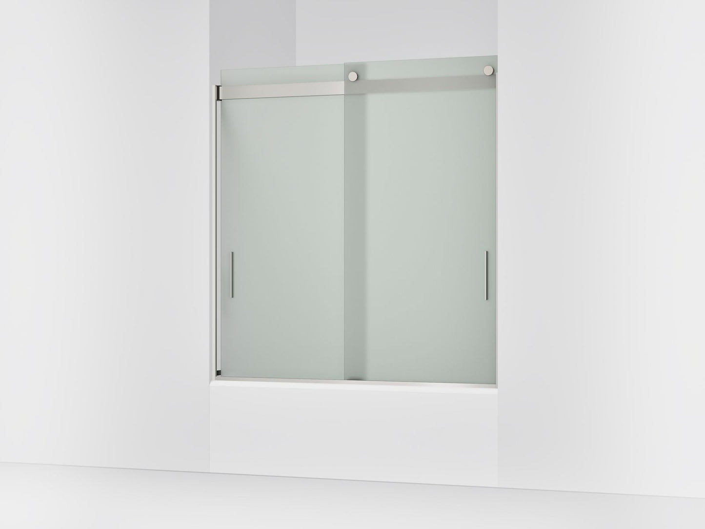 KOHLER K-706000-D3 Levity Sliding bath door, 62" H x 56-5/8 - 59-5/8" W, with 1/4" thick Frosted glass