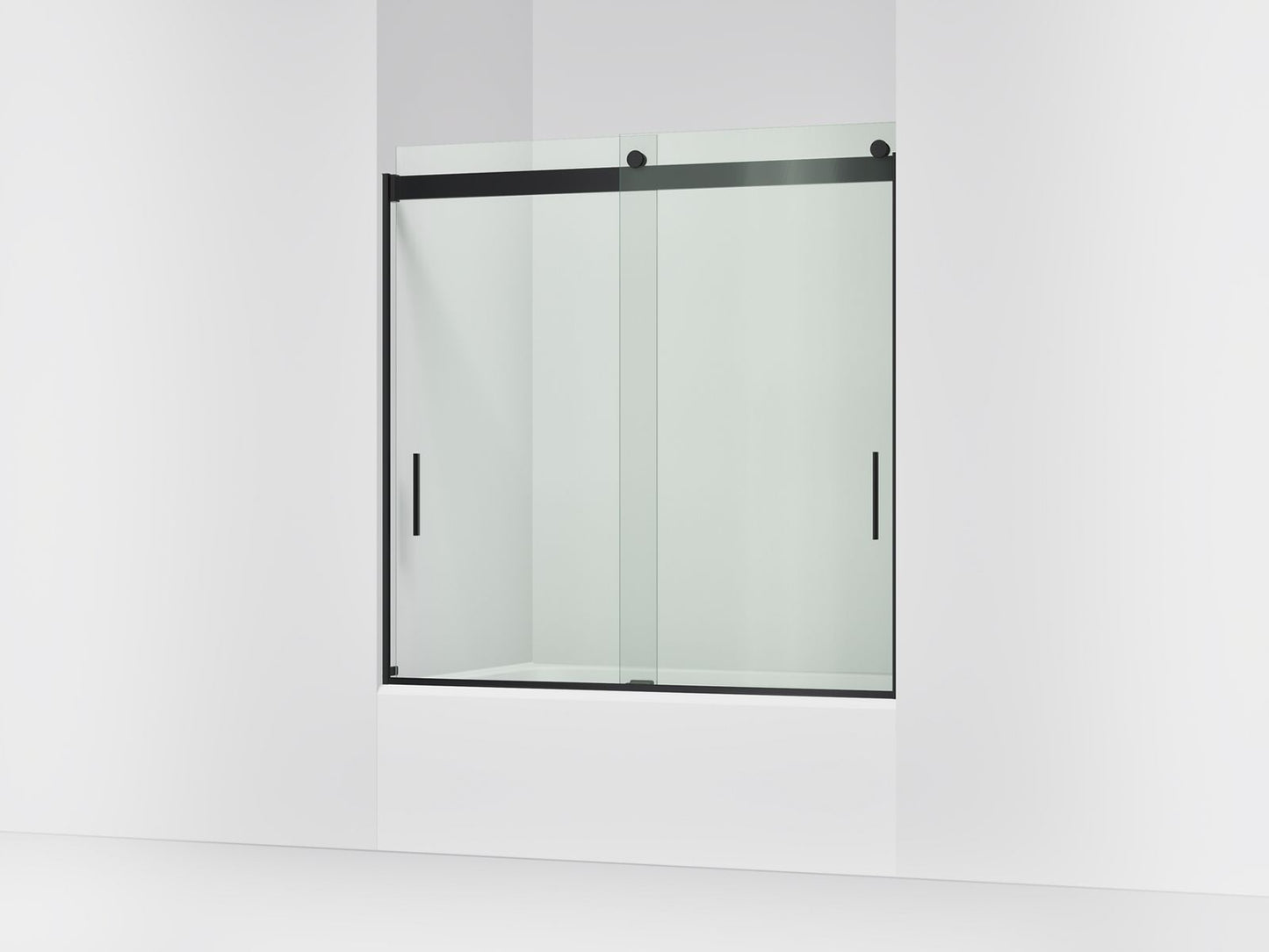 KOHLER K-706002-L Levity Sliding bath door, 59-3/4" H x 56-5/8 - 59-5/8" W, with 1/4" thick Crystal Clear glass