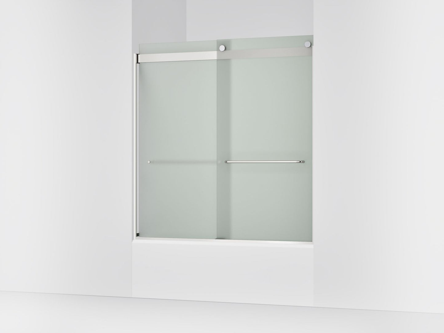 KOHLER K-706004-D3 Levity Sliding bath door, 62" H x 56-5/8 - 59-5/8" W, with 1/4" thick Frosted glass