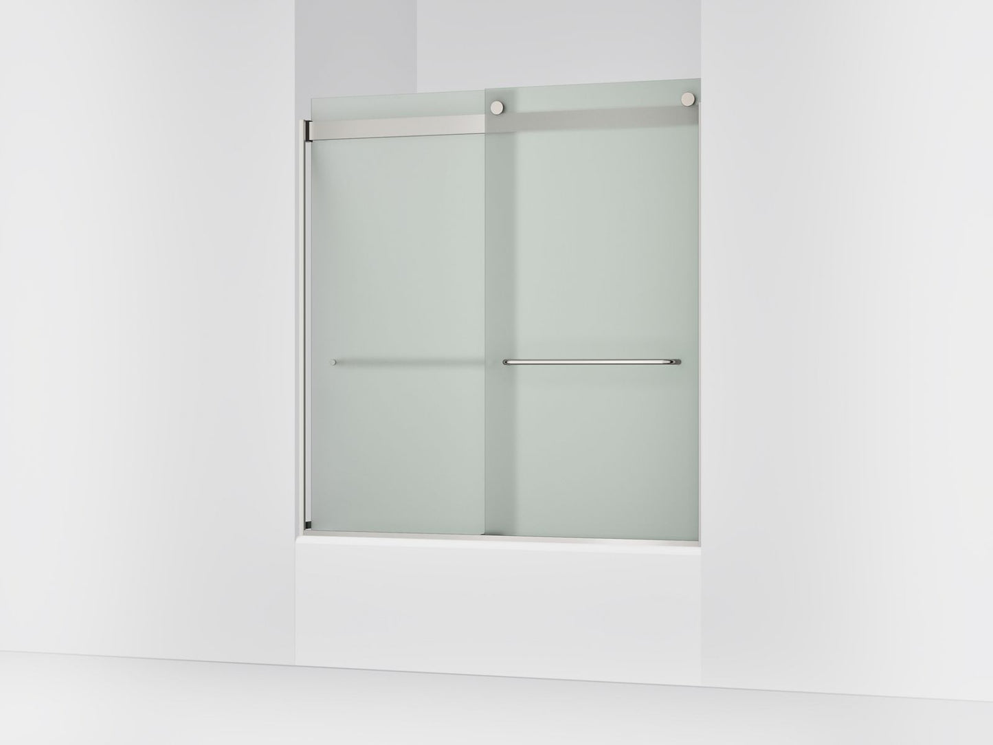 KOHLER K-706004-D3 Levity Sliding bath door, 62" H x 56-5/8 - 59-5/8" W, with 1/4" thick Frosted glass