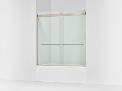 KOHLER K-706004-L Levity Sliding bath door, 62" H x 56-5/8 - 59-5/8" W, with 1/4" thick Crystal Clear glass