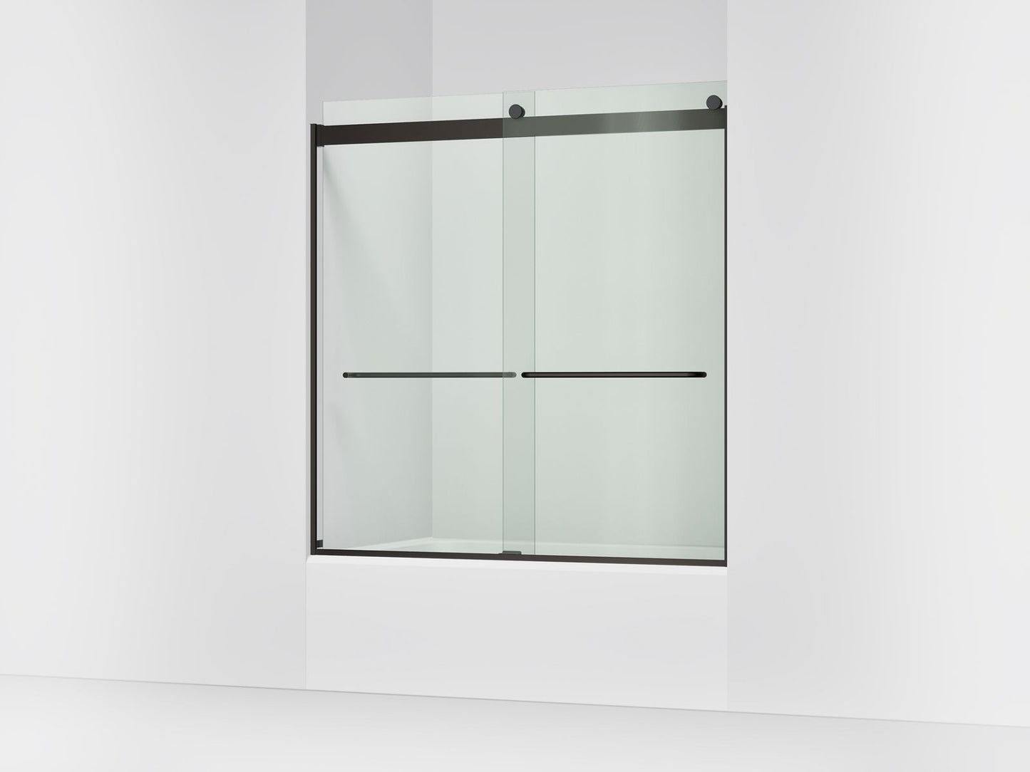 KOHLER K-706004-L Levity Sliding bath door, 62" H x 56-5/8 - 59-5/8" W, with 1/4" thick Crystal Clear glass