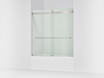 KOHLER K-706004-L Levity Sliding bath door, 62" H x 56-5/8 - 59-5/8" W, with 1/4" thick Crystal Clear glass
