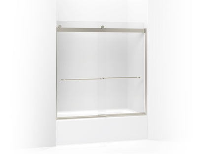 KOHLER K-706005-D3 Levity Sliding bath door, 59-3/4" H x 54 - 57" W, with 1/4" thick Frosted glass, matte nickel