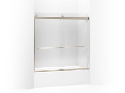 KOHLER K-706005-L Levity Sliding bath door, 59-3/4" H x 54 - 57" W, with 1/4" thick Crystal Clear glass, anodized brushed...
