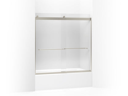 KOHLER K-706005-L Levity Sliding bath door, 59-3/4" H x 54 - 57" W, with 1/4" thick Crystal Clear glass, matte nickel