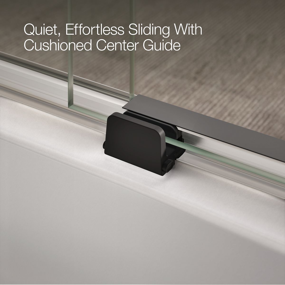 KOHLER K-706006-D3 Levity Sliding bath door, 59-3/4" H x 56-5/8 - 59-5/8" W, with 1/4" thick Frosted glass