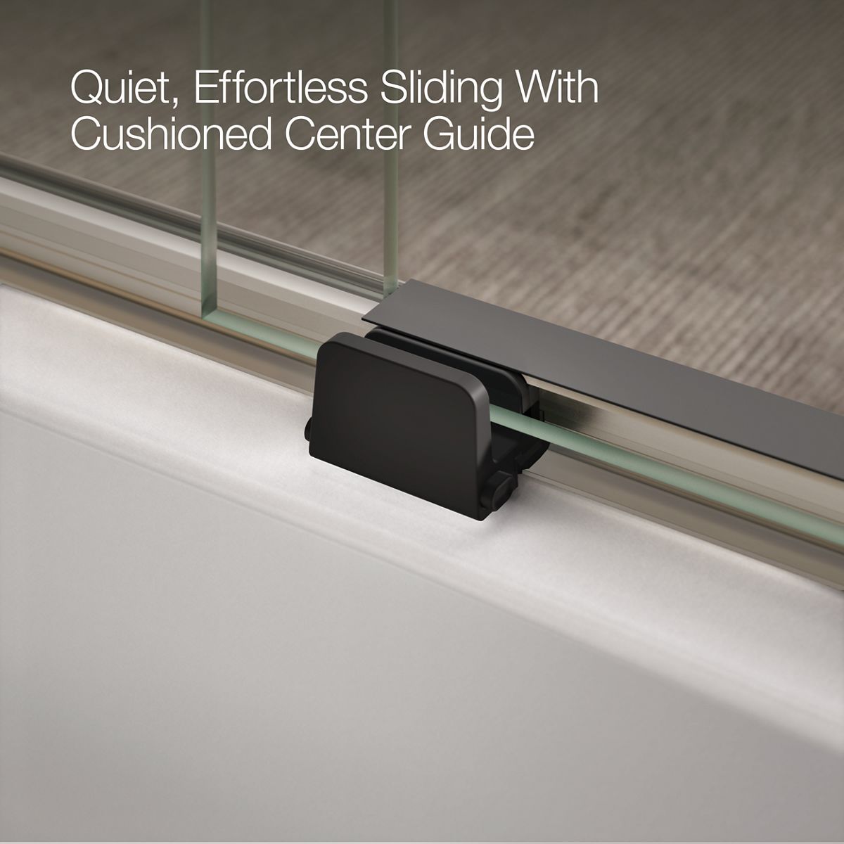 KOHLER K-706006-D3 Levity Sliding bath door, 59-3/4" H x 56-5/8 - 59-5/8" W, with 1/4" thick Frosted glass