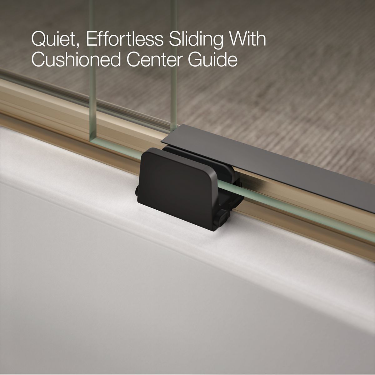KOHLER K-706006-L Levity Sliding bath door, 59-3/4" H x 56-5/8 - 59-5/8" W, with 1/4" thick Crystal Clear glass