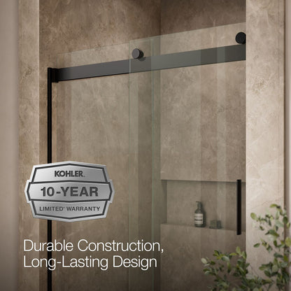 KOHLER K-706008-L Levity Sliding shower door, 74" H x 43-5/8 - 47-5/8" W, with 1/4" thick Crystal Clear glass