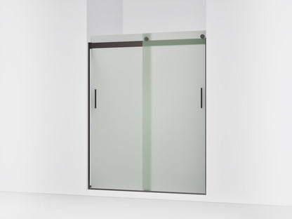 KOHLER K-706009-D3 Levity Sliding shower door, 74" H x 56-5/8 - 59-5/8" W, with 1/4" thick Frosted glass and blade handles