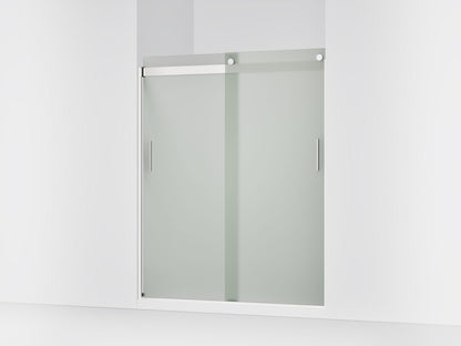 KOHLER K-706009-D3 Levity Sliding shower door, 74" H x 56-5/8 - 59-5/8" W, with 1/4" thick Frosted glass and blade handles