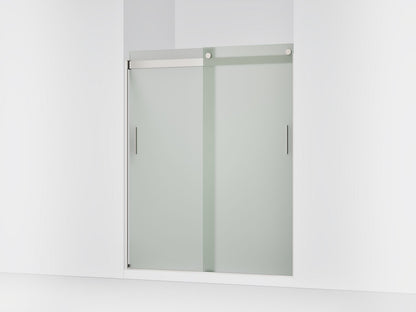KOHLER K-706009-D3 Levity Sliding shower door, 74" H x 56-5/8 - 59-5/8" W, with 1/4" thick Frosted glass and blade handles