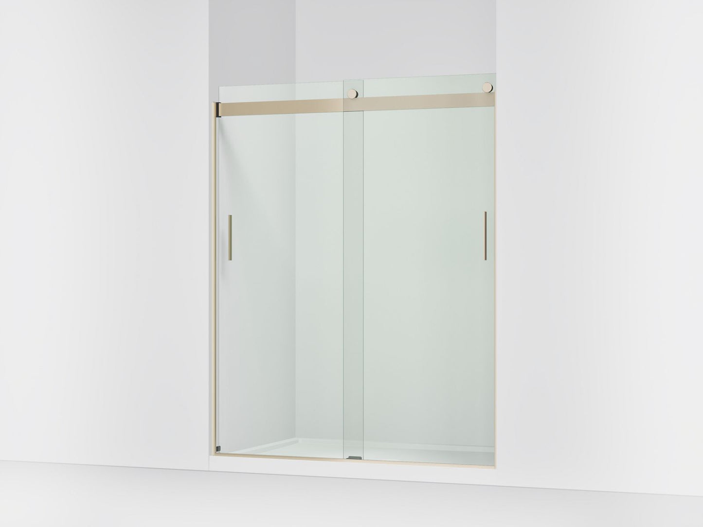KOHLER K-706009-L Levity Sliding shower door, 74" H x 56-5/8 - 59-5/8" W, with 1/4" thick Crystal Clear glass