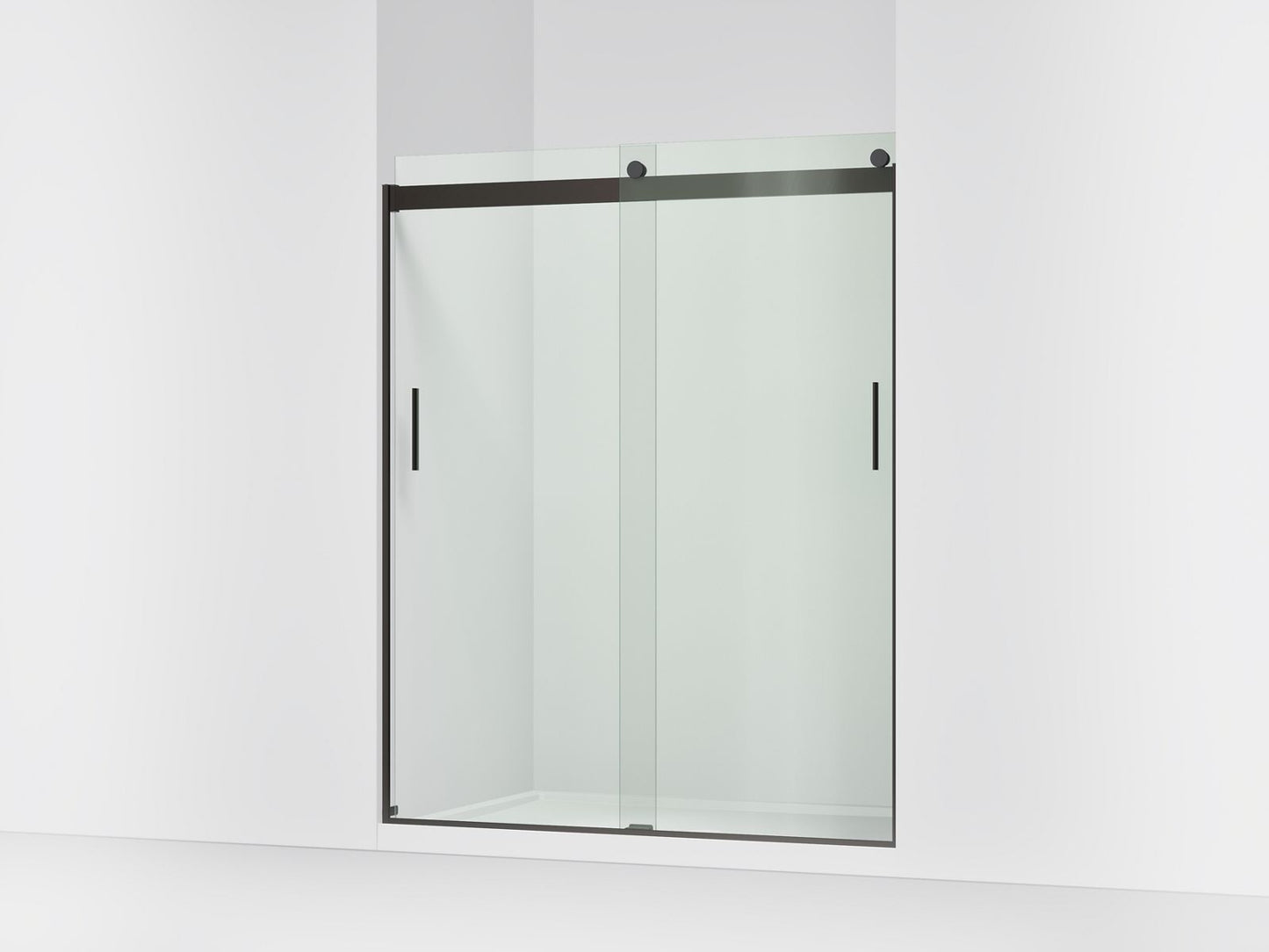 KOHLER K-706009-L Levity Sliding shower door, 74" H x 56-5/8 - 59-5/8" W, with 1/4" thick Crystal Clear glass