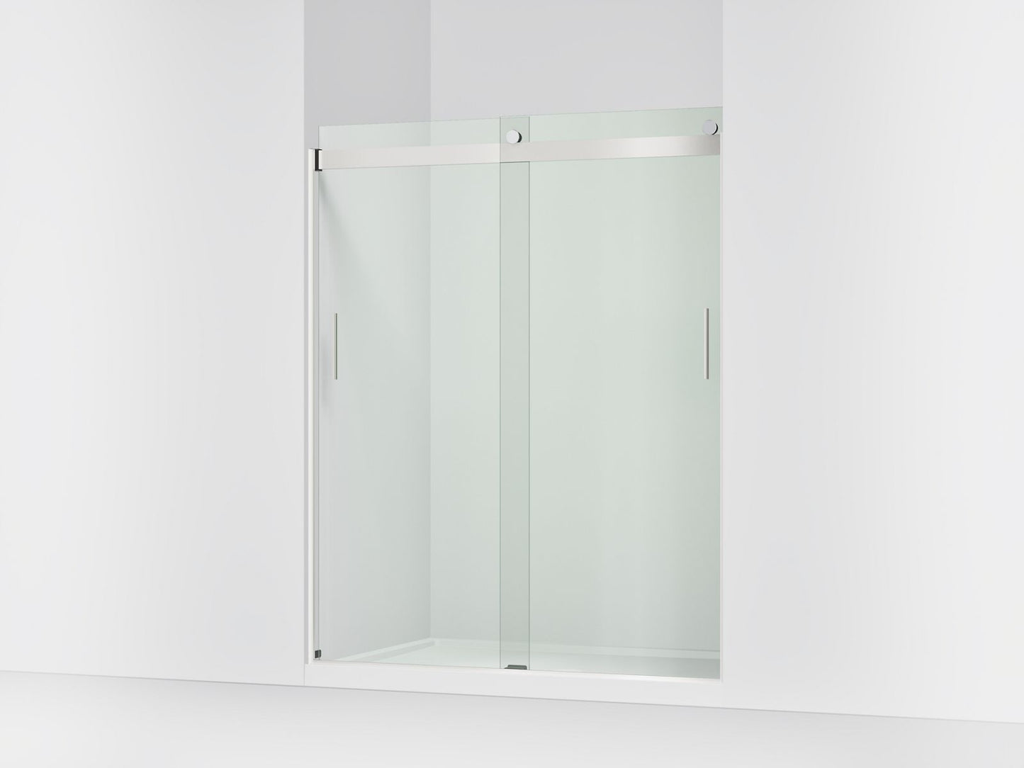 KOHLER K-706009-L Levity Sliding shower door, 74" H x 56-5/8 - 59-5/8" W, with 1/4" thick Crystal Clear glass