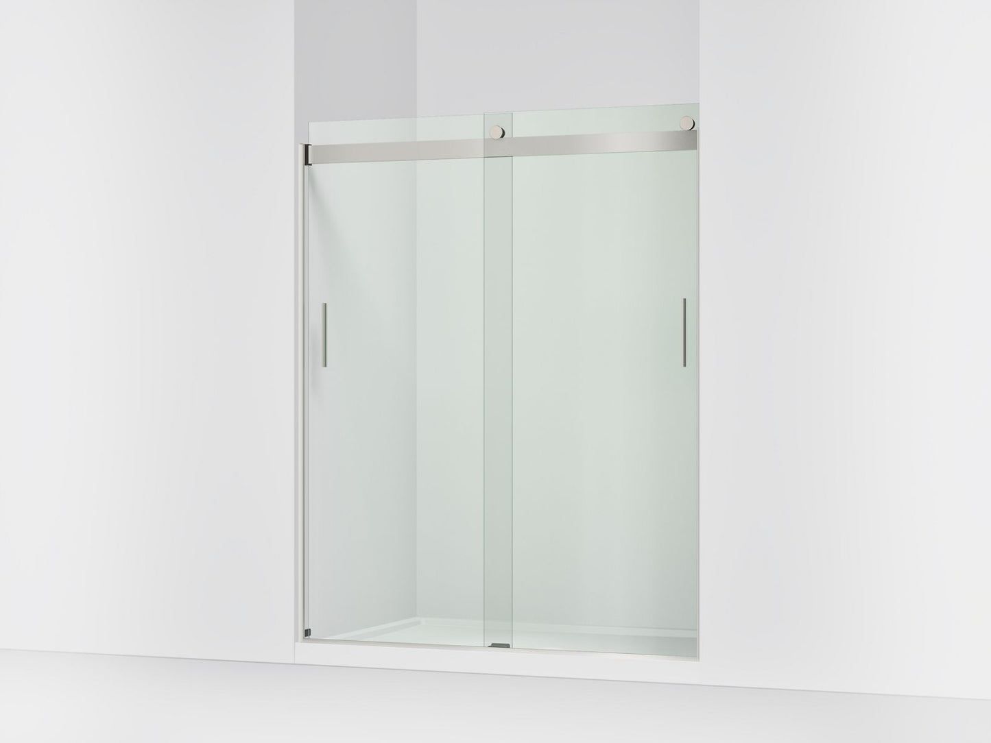 KOHLER K-706009-L Levity Sliding shower door, 74" H x 56-5/8 - 59-5/8" W, with 1/4" thick Crystal Clear glass